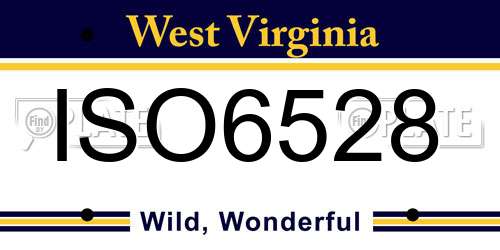 ISO6528 West Virginia License Plate