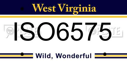 ISO6575 West Virginia License Plate