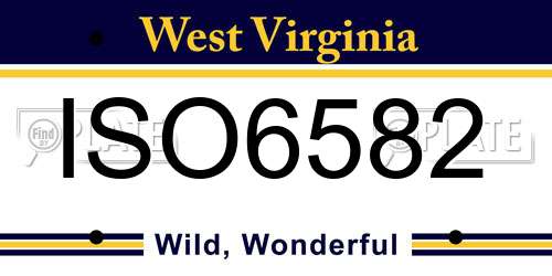 ISO6582 West Virginia License Plate