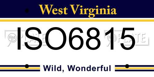 ISO6815 West Virginia License Plate