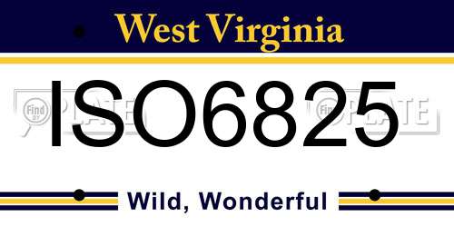 ISO6825 West Virginia License Plate