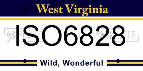ISO6828 West Virginia License Plate