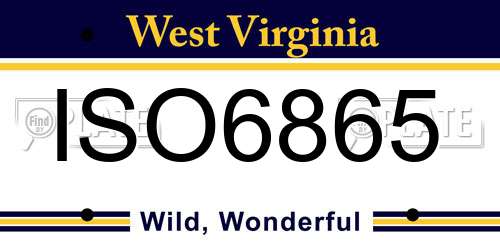 ISO6865 West Virginia License Plate