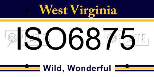 ISO6875 West Virginia License Plate