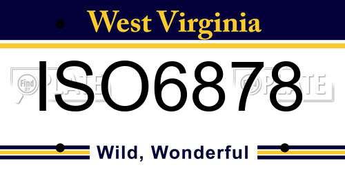 ISO6878 West Virginia License Plate