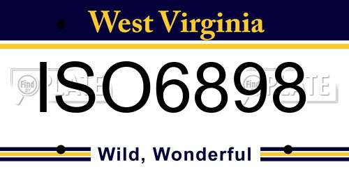 ISO6898 West Virginia License Plate