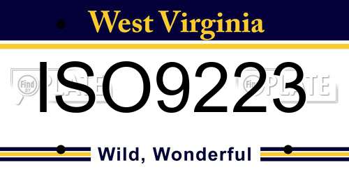 ISO9223 West Virginia License Plate