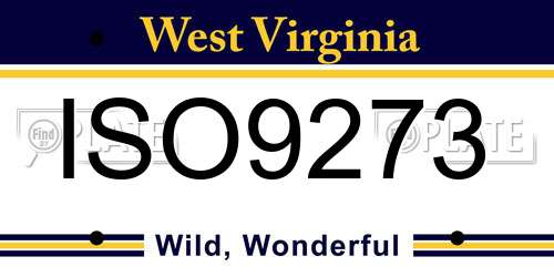 ISO9273 West Virginia License Plate