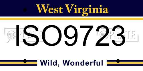 ISO9723 West Virginia License Plate