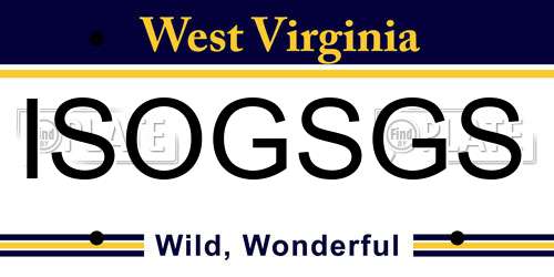 ISOGSGS West Virginia License Plate