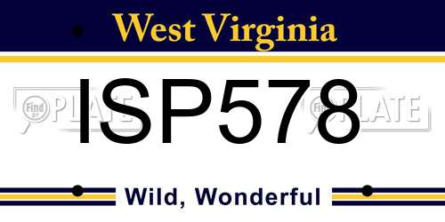 ISP578 West Virginia License Plate