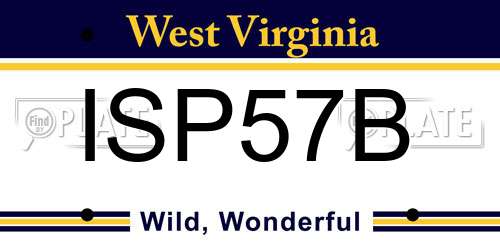 ISP57B West Virginia License Plate