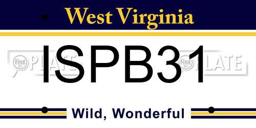 ISPB31 West Virginia License Plate