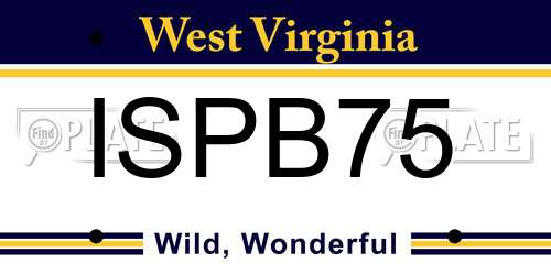 ISPB75 West Virginia License Plate