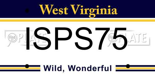 ISPS75 West Virginia License Plate