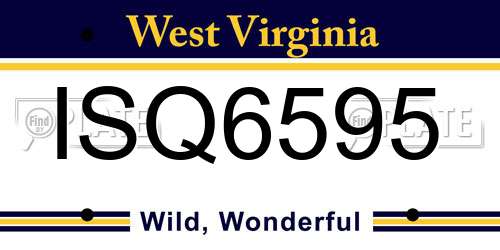 ISQ6595 West Virginia License Plate