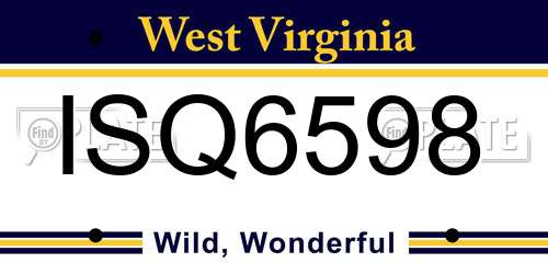 ISQ6598 West Virginia License Plate