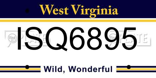 ISQ6895 West Virginia License Plate