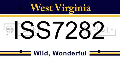 ISS7282 West Virginia License Plate