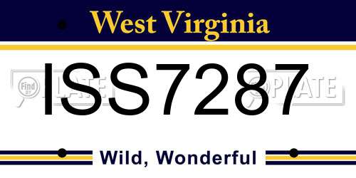 ISS7287 West Virginia License Plate