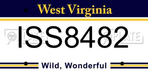 ISS8482 West Virginia License Plate