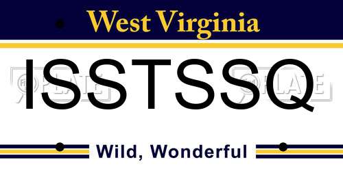 ISSTSSQ West Virginia License Plate