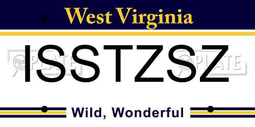 ISSTZSZ West Virginia License Plate