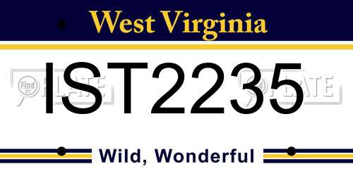 IST2235 West Virginia License Plate
