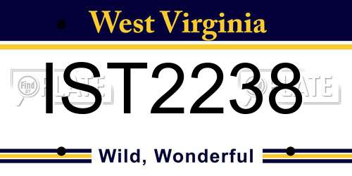 IST2238 West Virginia License Plate
