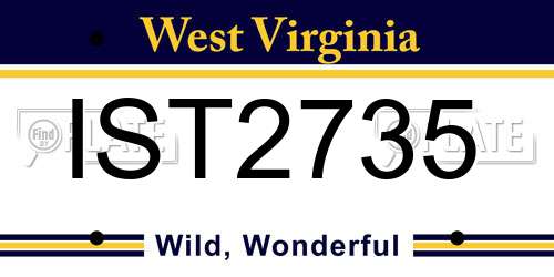 IST2735 West Virginia License Plate