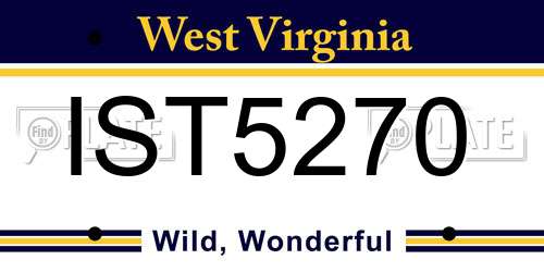IST5270 West Virginia License Plate