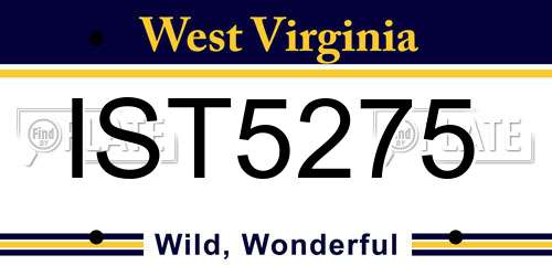 IST5275 West Virginia License Plate