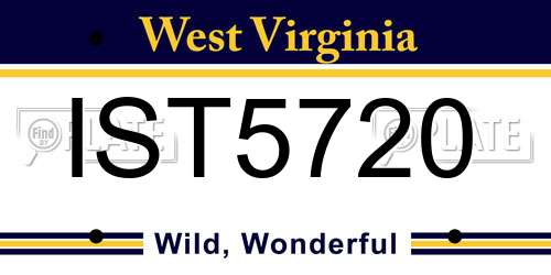 IST5720 West Virginia License Plate