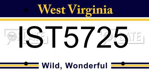 IST5725 West Virginia License Plate