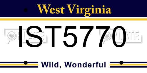IST5770 West Virginia License Plate