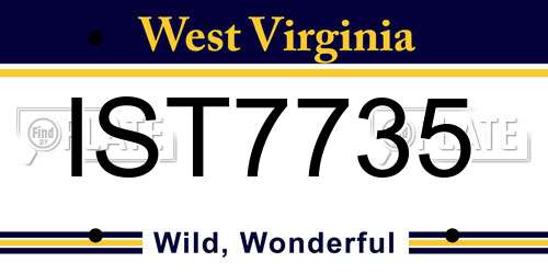 IST7735 West Virginia License Plate