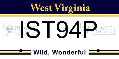 IST94P West Virginia License Plate