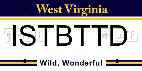 ISTBTTD West Virginia License Plate