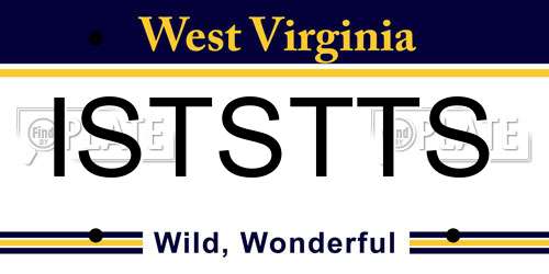 ISTSTTS West Virginia License Plate