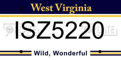 ISZ5220 West Virginia License Plate