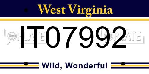 IT07992 West Virginia License Plate
