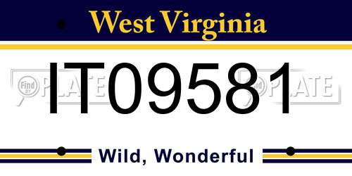 IT09581 West Virginia License Plate