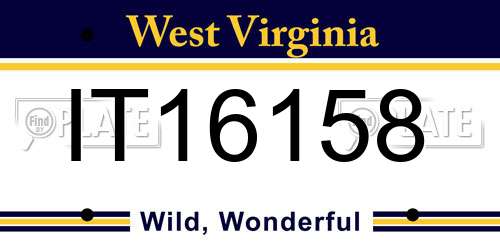 IT16158 West Virginia License Plate