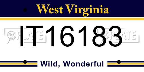 IT16183 West Virginia License Plate