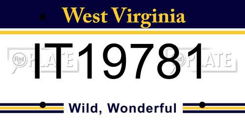 IT19781 West Virginia License Plate