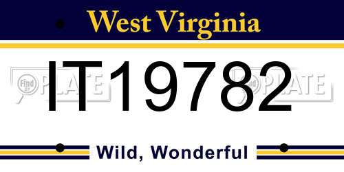 IT19782 West Virginia License Plate