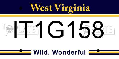 IT1G158 West Virginia License Plate