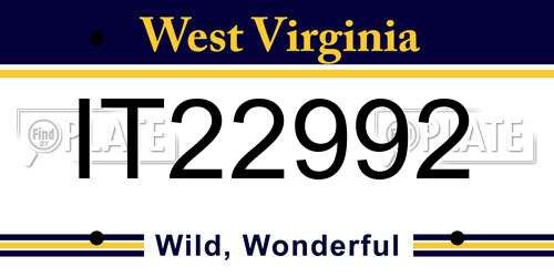 IT22992 West Virginia License Plate