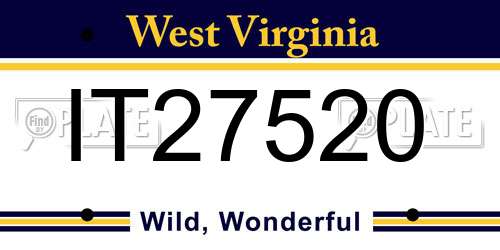 IT27520 West Virginia License Plate