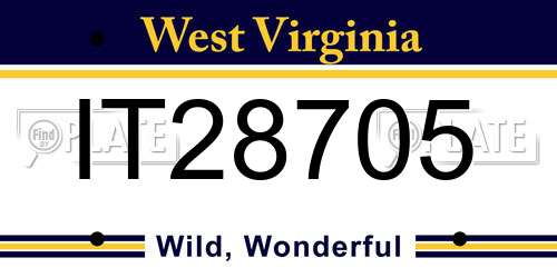 IT28705 West Virginia License Plate